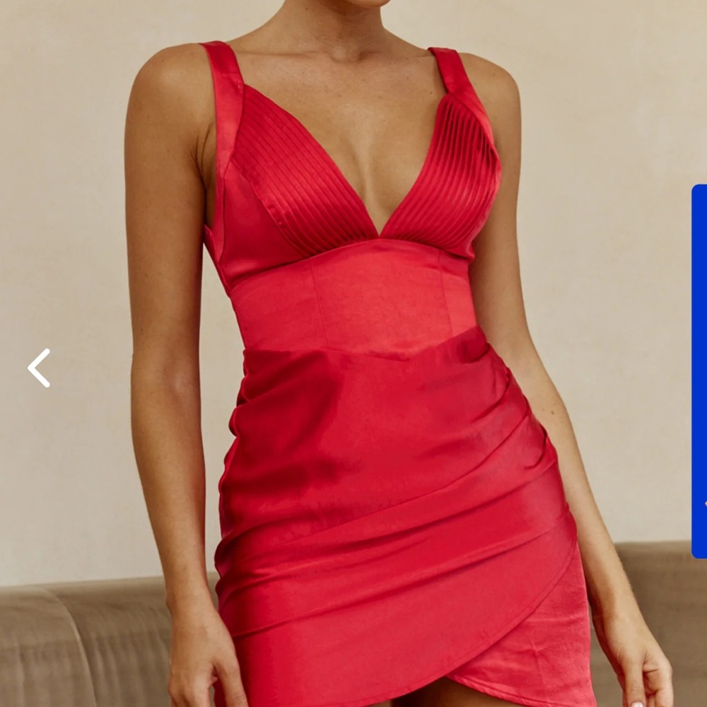 Selfie Leslie come what may Red Satin Mini Dress NWT
